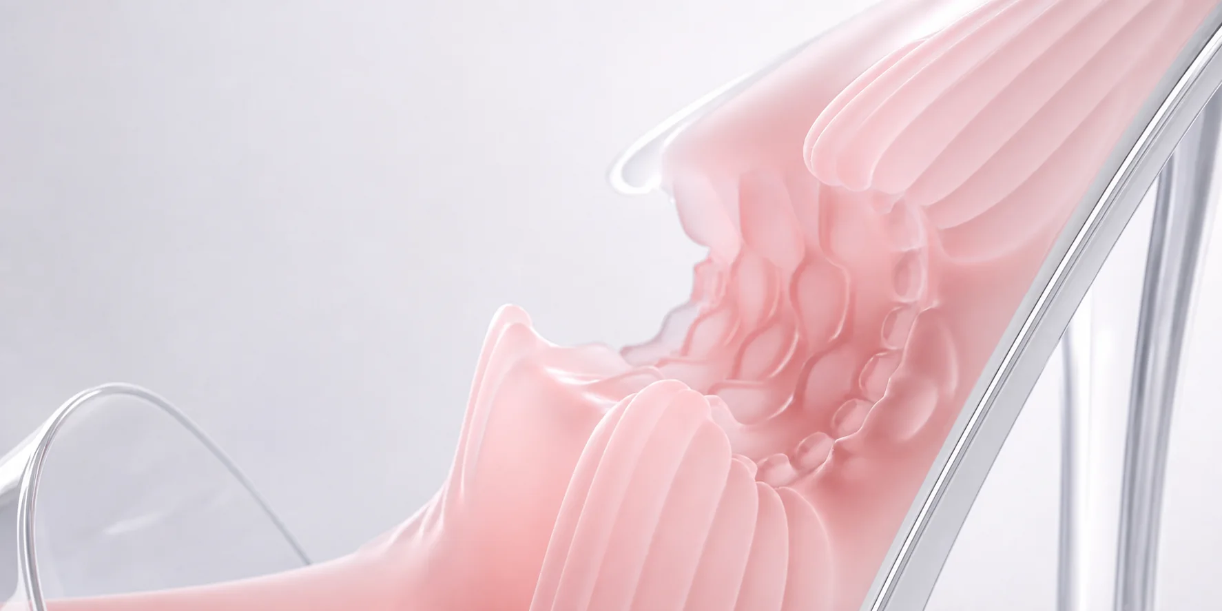 Virtuous Contract blush-pink silicone teeth detail